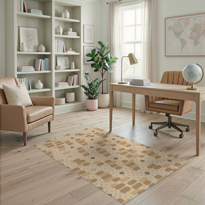 Geometric Brown Tan Area Rug