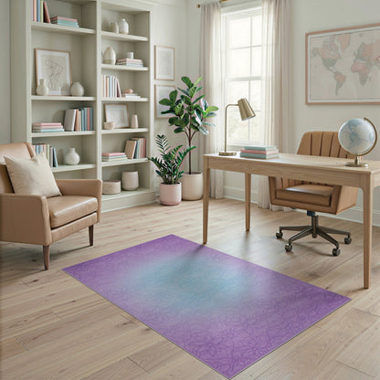 Purple Floral Ombre Vintage Area Rug
