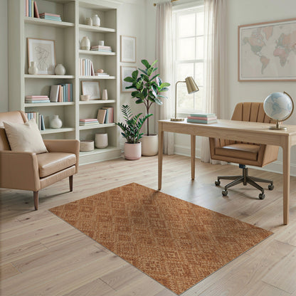 Brown and Tan Brown Southwestern Geometric Area Rug