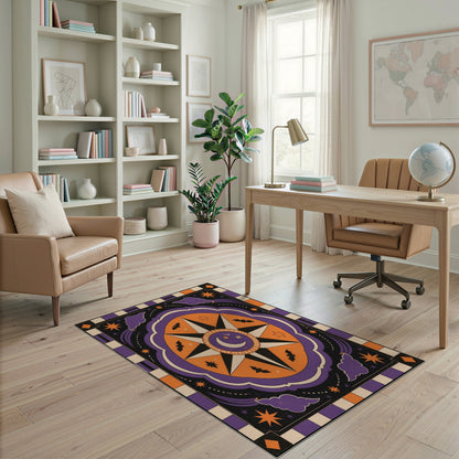 Purple Celestial Star Halloween Area Rug