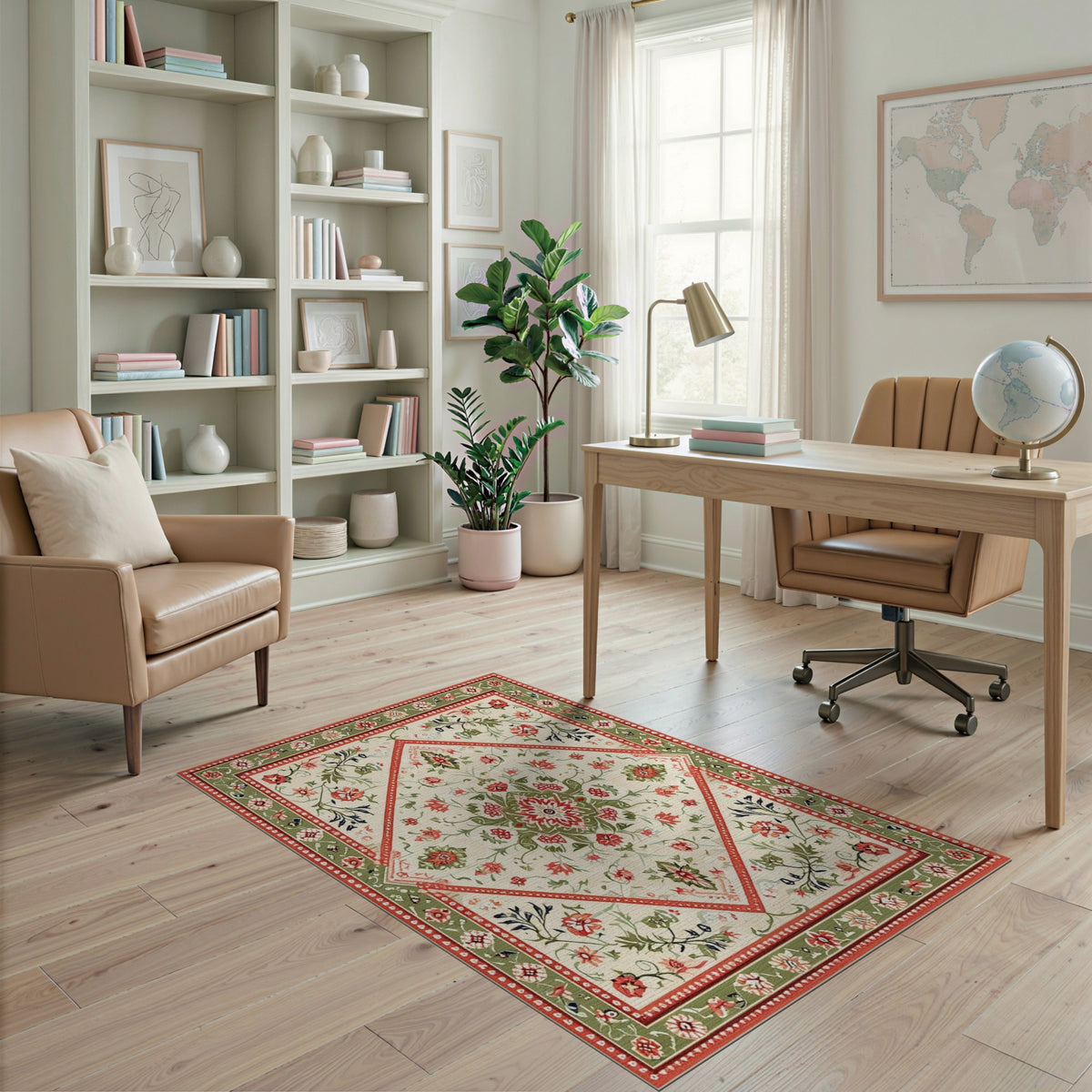 Red Medallion Red Floral Medallion Vintage Area Rug