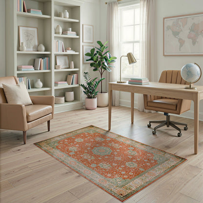 Red Traditional Persian Floral No. 6 Area Rug