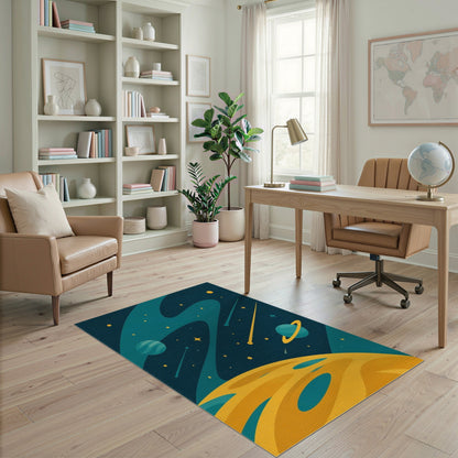 Cosmic Planets Washable Area Rug