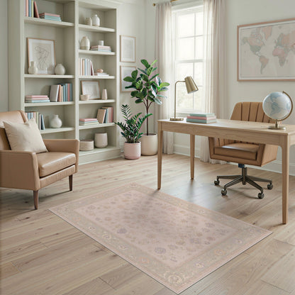 Soft Pastel Floral Vintage Area Rug
