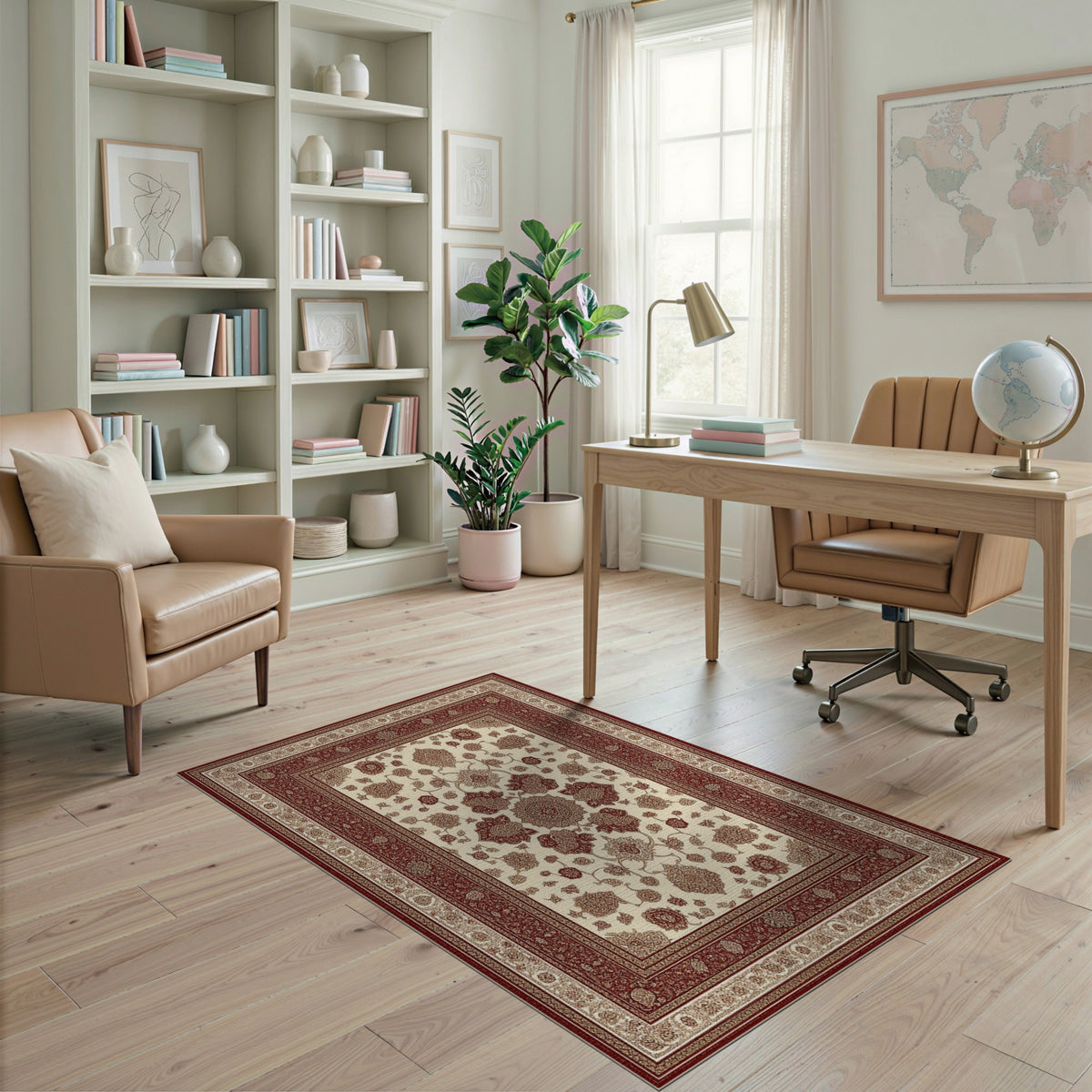 Red Floral Persian No. 27 Area Rug
