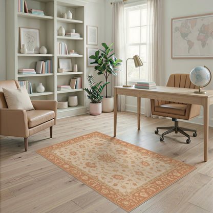 Vintage Floral Beige Area Rug
