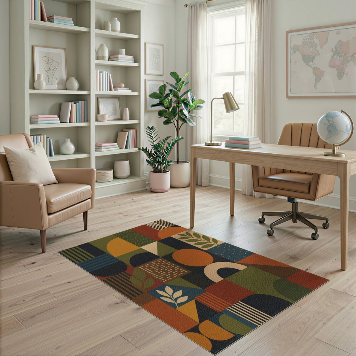 Vibrant Multi-Color Geometric Area Rug