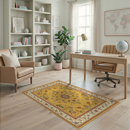 Yellow Floral Vintage No. 28 Area Rug