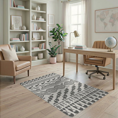 Grey Heritage Tribal Area Rug
