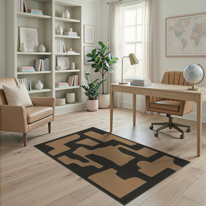 Tan Abstract Form Area Rug