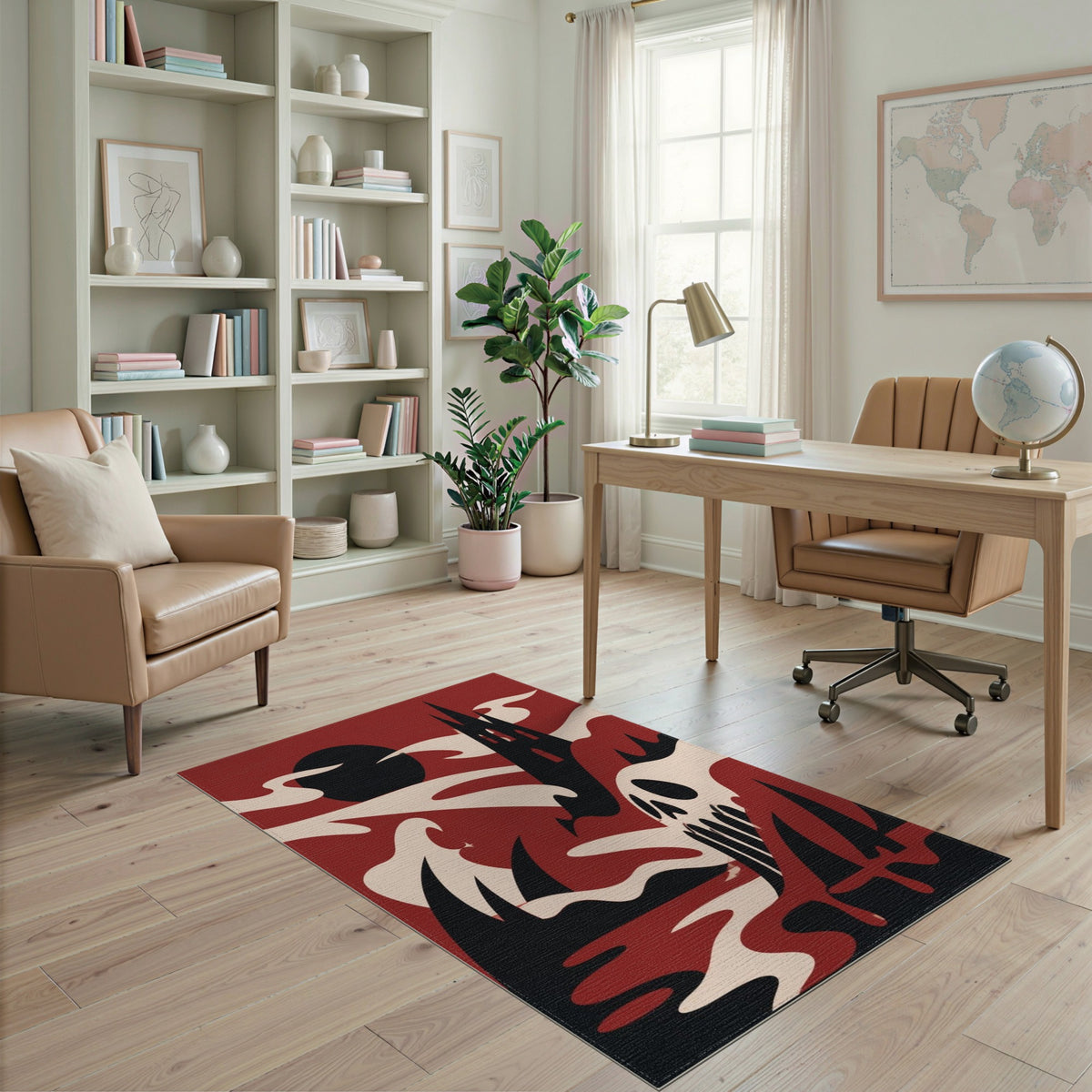 Gothic Red Skull Cathedral Area Rug