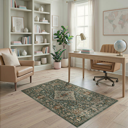 Green Floral Vintage No. 58 Area Rug