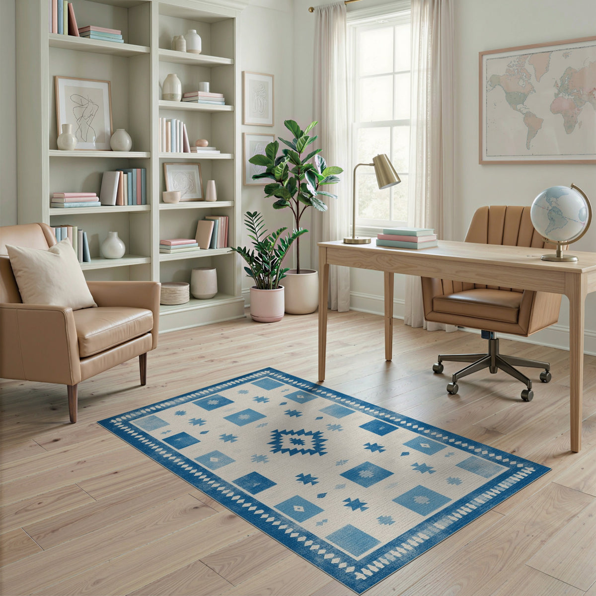 Blue Heritage Tribal Area Rug