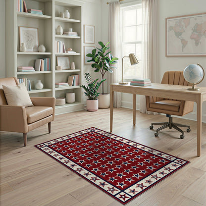 Red Star Area Rug