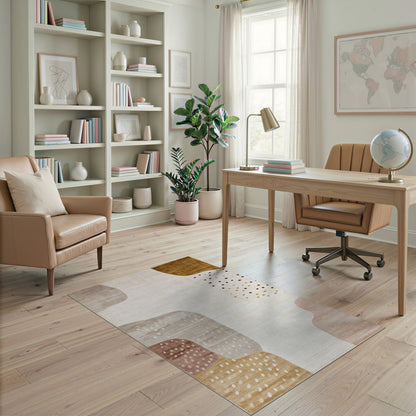 Abstract Neutral Beige Area Rug