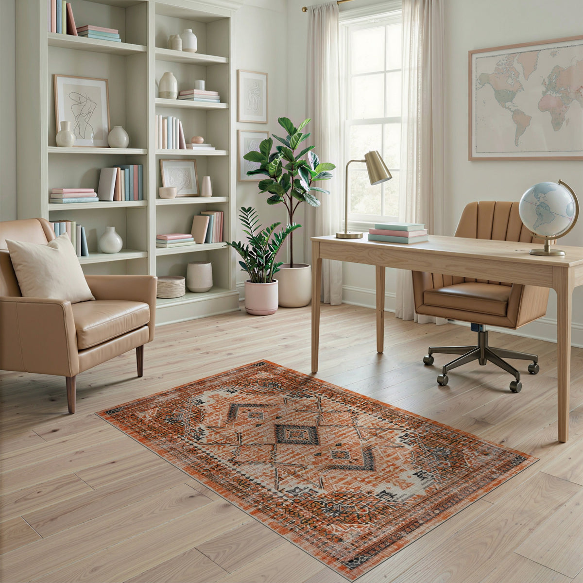 Orange Heritage Tribal Area Rug