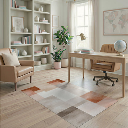 Beige and Neutral Abstract Area Abstract Beige Geometric Area Rug