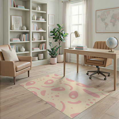 Pink Abstract Blob Area Rug