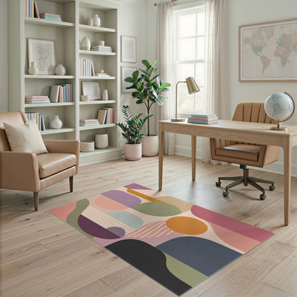 Vivid Geometric Abstract Area Rug