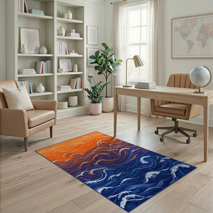 Swirling Ocean Wave Area Rug