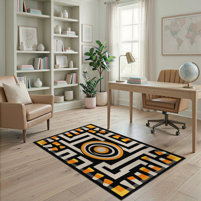 Geometric Candy Corn Maze Area Rug