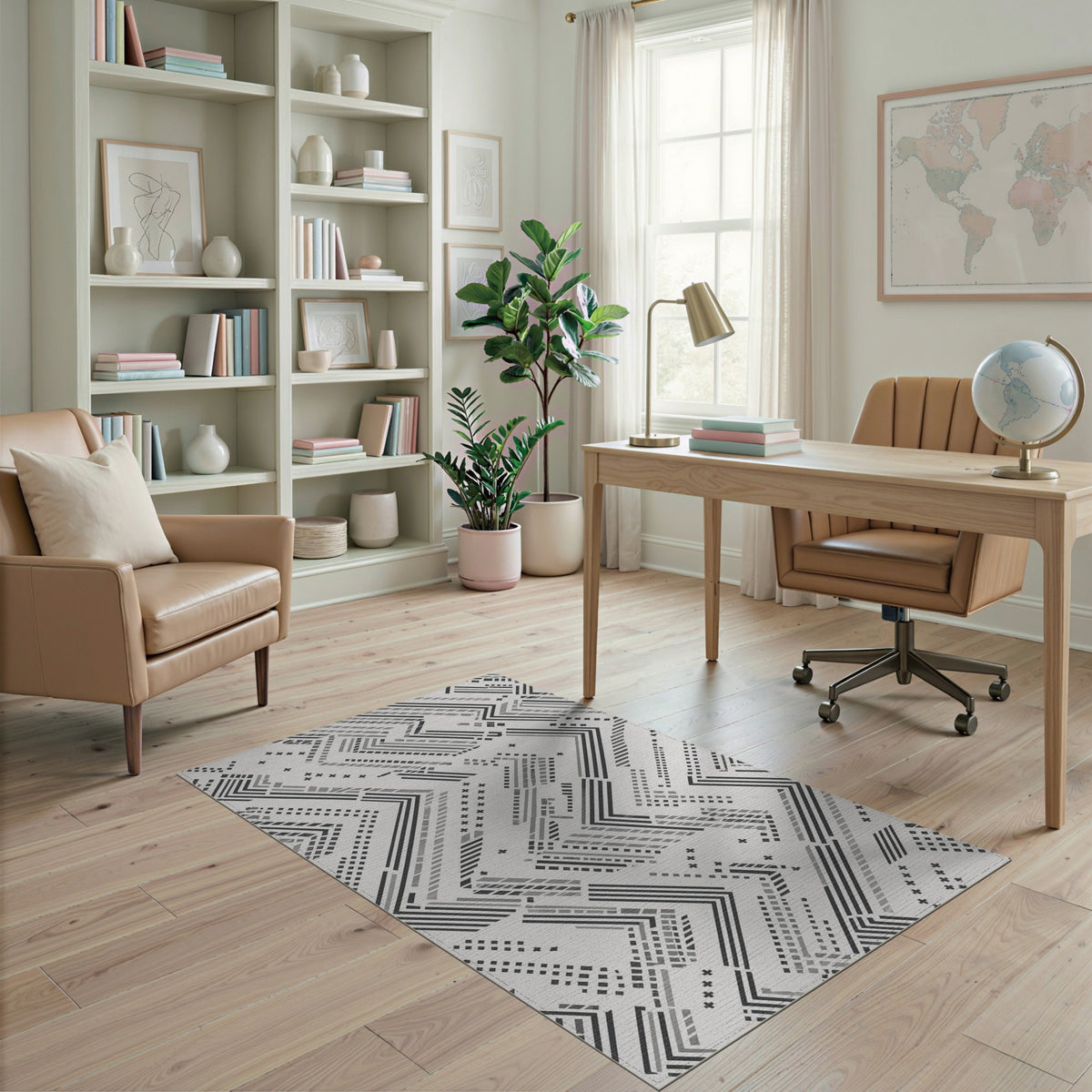 Geometric Modern Black and White Black White Geometric Chevron Area Rug