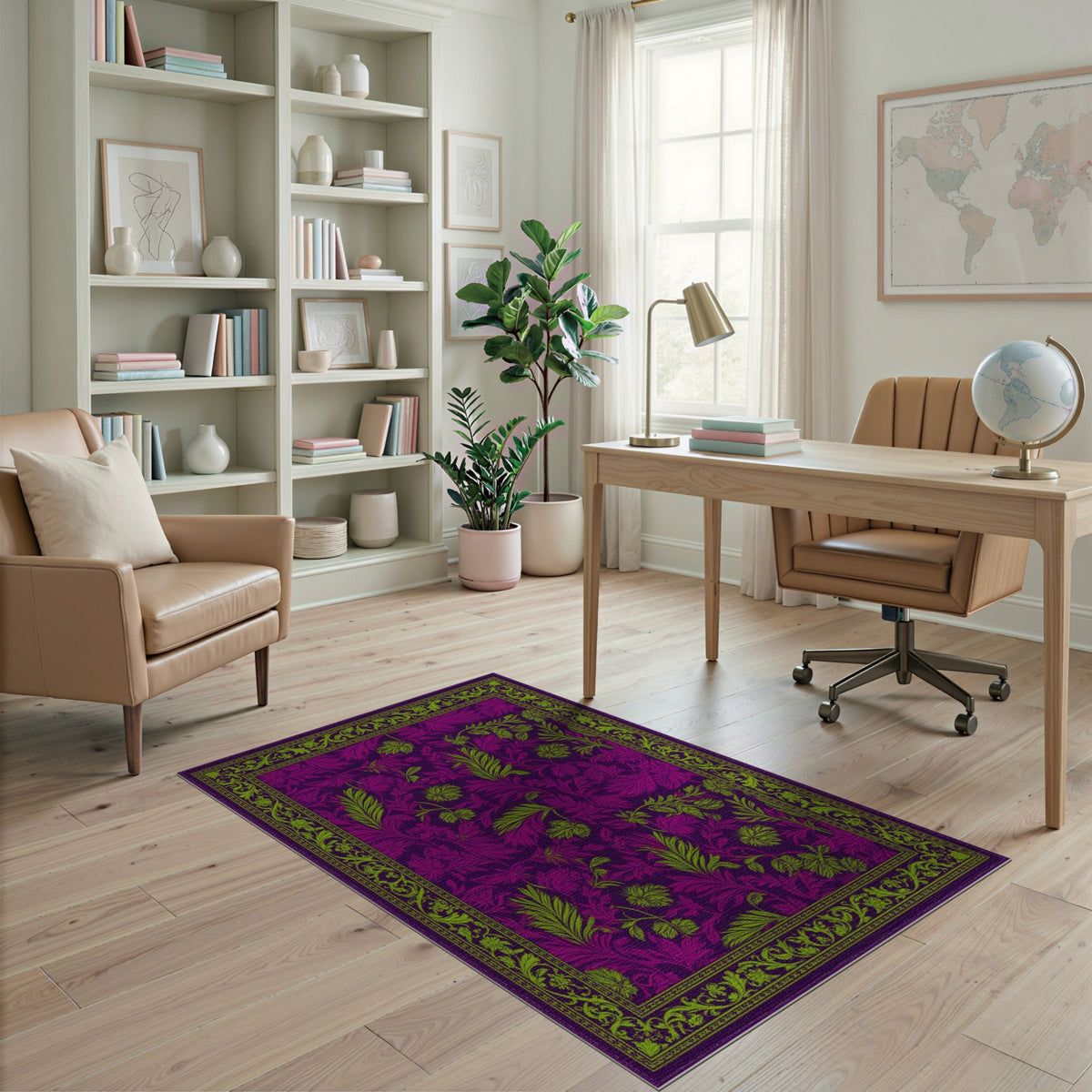 Purple Floral Vintage No. 65 Area Rug