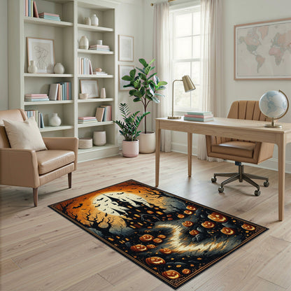 ODIKA Halloween Haunted Mansion Pumpkin Rug