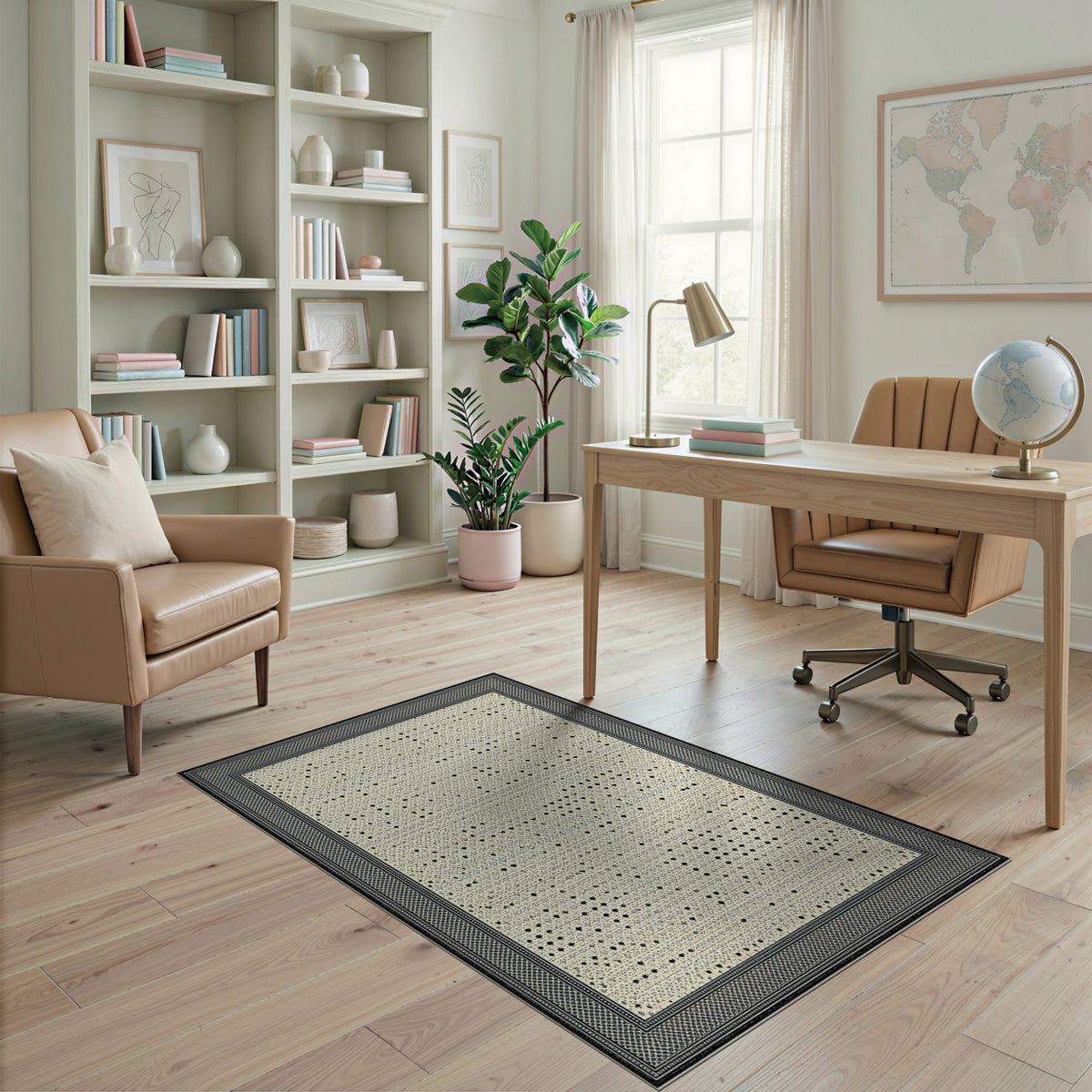 Black White Geometric No. 75 Area Rug