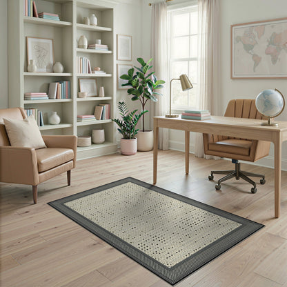 Black White Geometric No. 75 Area Rug