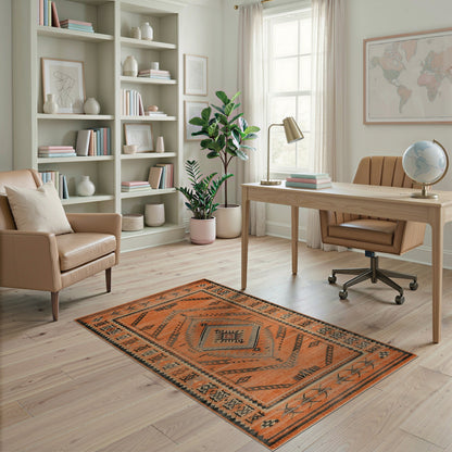 Orange Southwestern Geometric No. 24 Area Rug