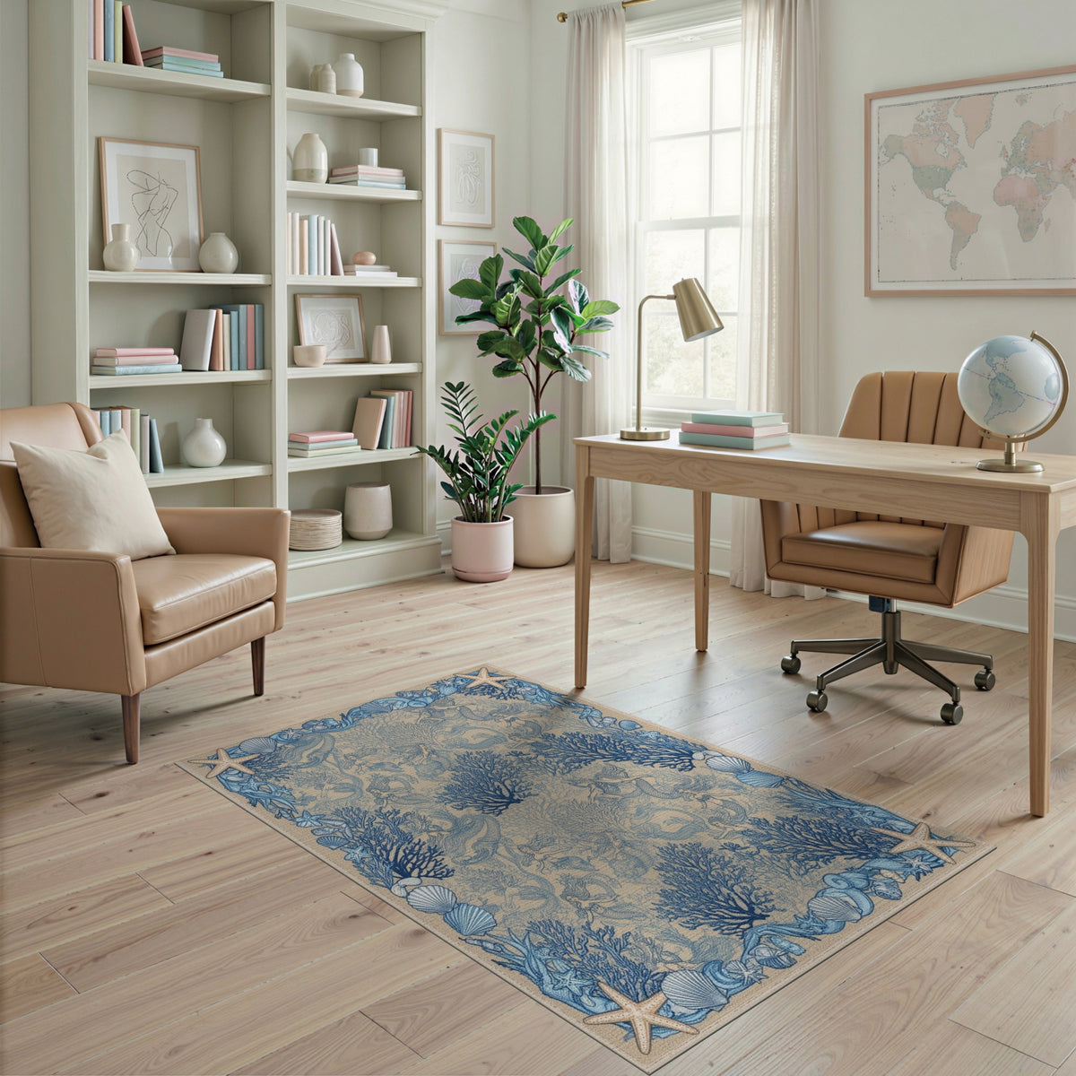 Blue Mermaid Coastal Area Rug