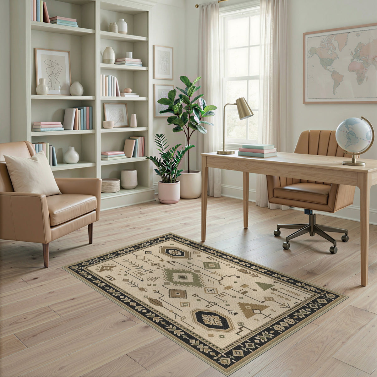 Heritage Tribal Beige Geometric Beige and Neutral Area Rug