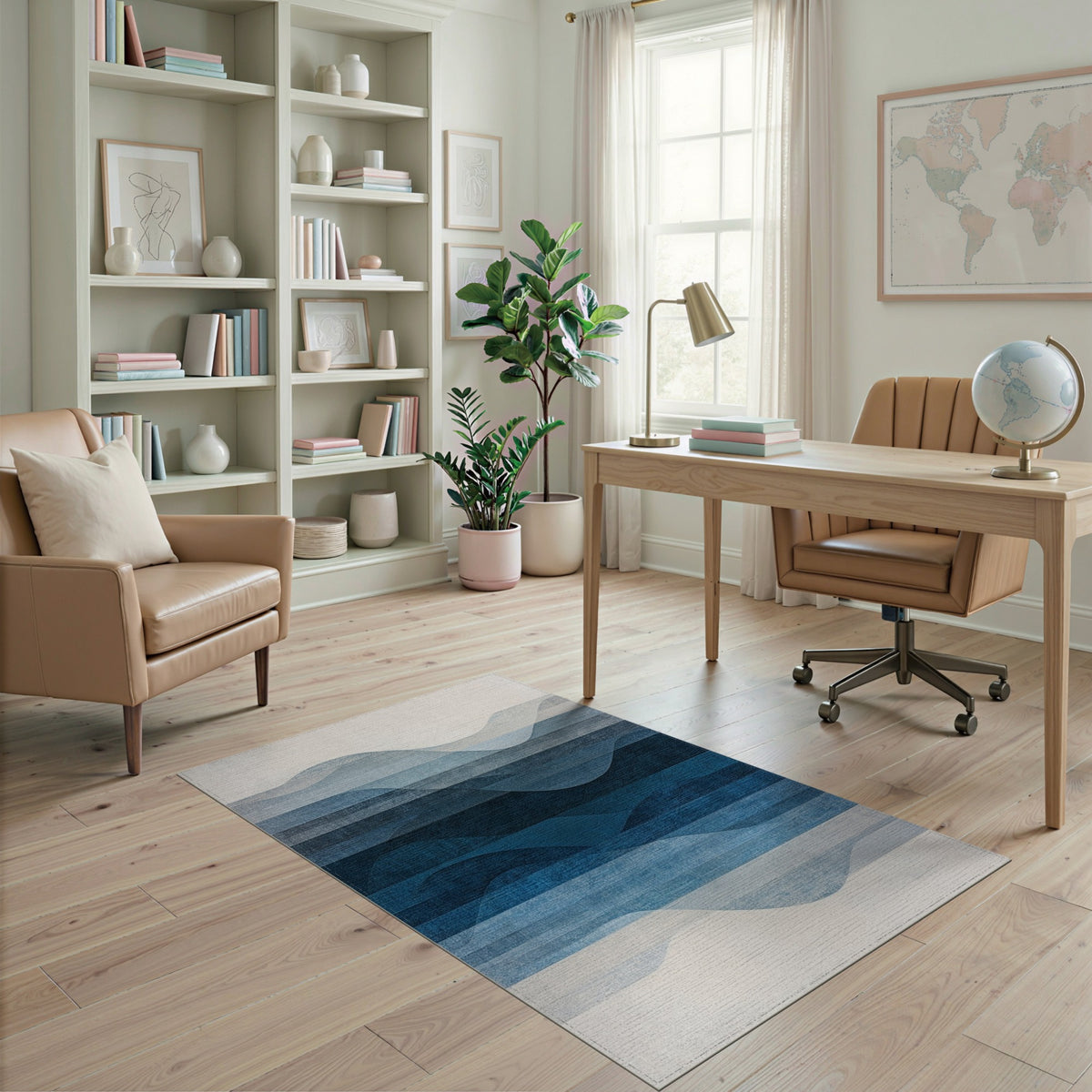 Blue Wave Abstract No. 13 Area Rug