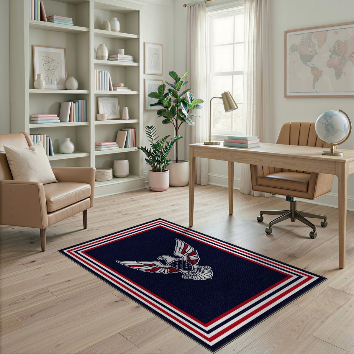 Patriotic Eagle Navy Area Rug