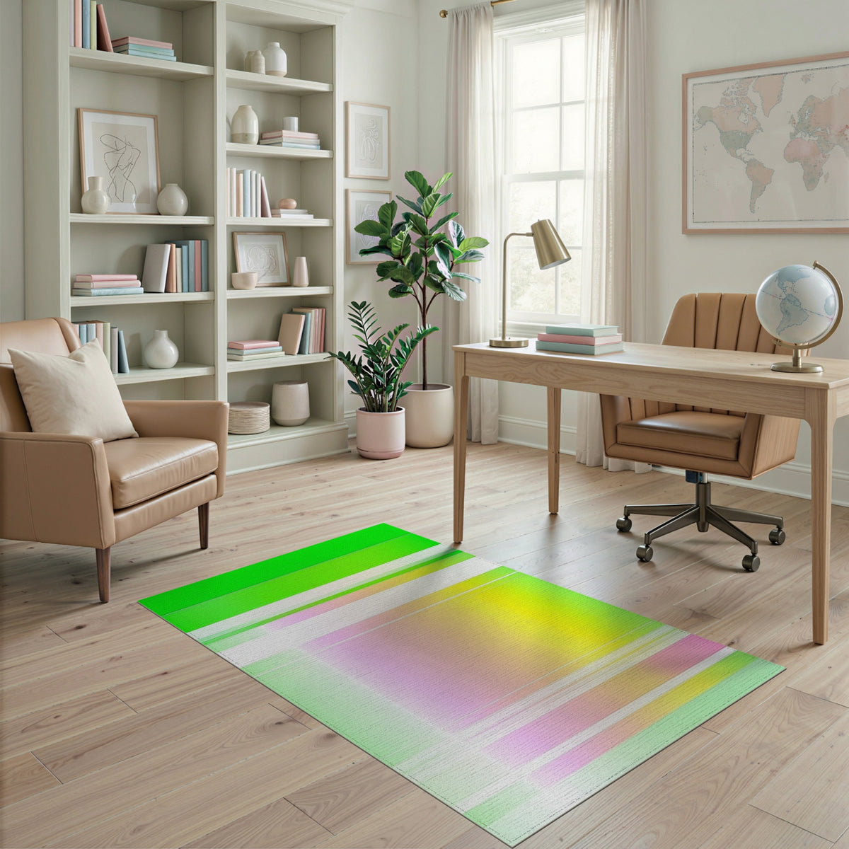 Stripe Multi-color and Patterns Vibrant Multi-Color Geometric Stripe Area Rug