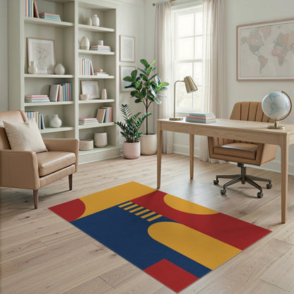 Multi-color and Patterns Bold Geometric Color Block Area Rug
