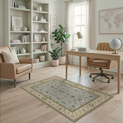Blue Floral Vintage Area Rug
