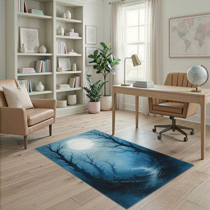 Moonlit Forest Path Area Rug