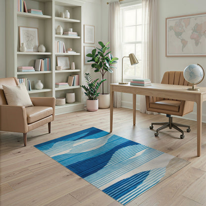 Blue Wave Coastal Area Rug