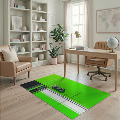 Bold Green Geometric Area Rug