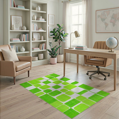 Green Geometric Modern No. 20 Area Rug