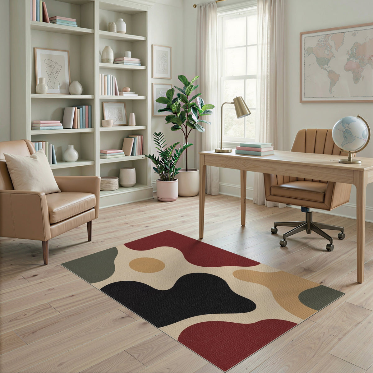 Organic Abstract Shapes Area Rug