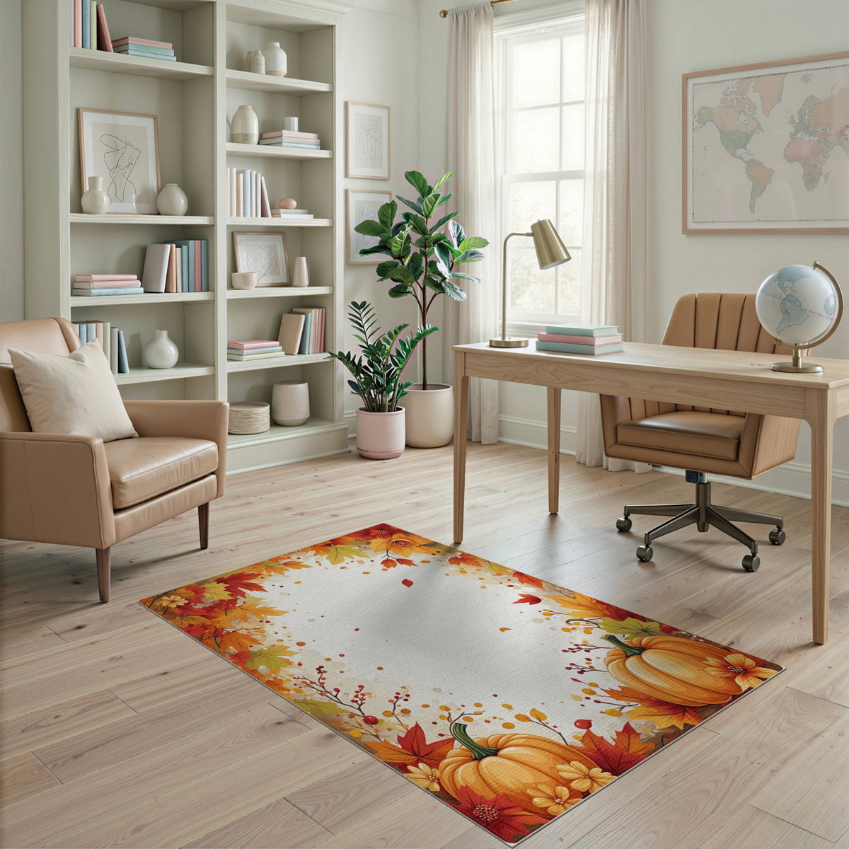 Harvest Autumn Pumpkin Harvest Area Rug