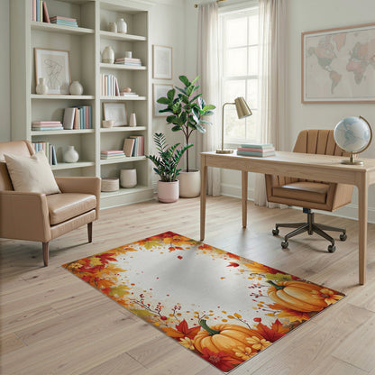 Harvest Autumn Pumpkin Harvest Area Rug