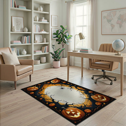 Pumpkin Moon Halloween Area Rug