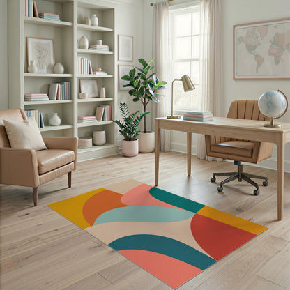 Vibrant Abstract Multi-Color and Patterns Area Rug