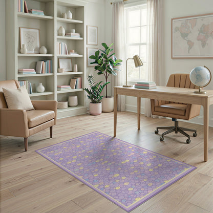 Purple Pastel Fish Kids Area Rug