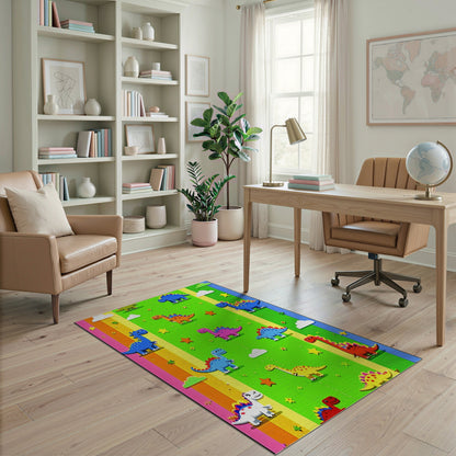 Multi-color and Patterns Colorful Dinosaur Kids Area Rug