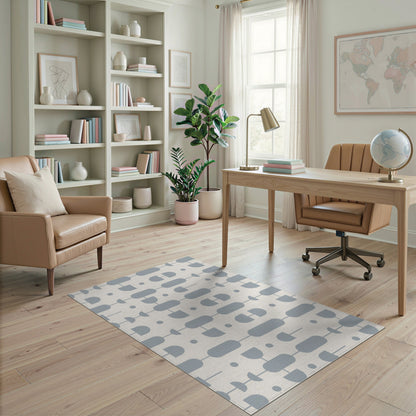 Grey Geometric Modern Area Rug